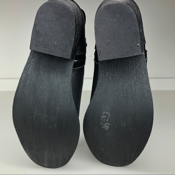 Black Genuine Leather / Suede Short Cowboy Boots Dressy Western Sz 7 - Picture 2 of 11